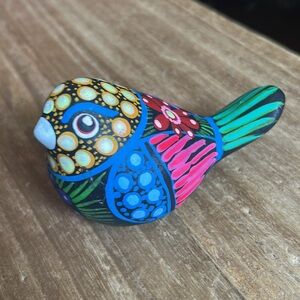Painted Pottery Clay Song Bird Garden Decoration